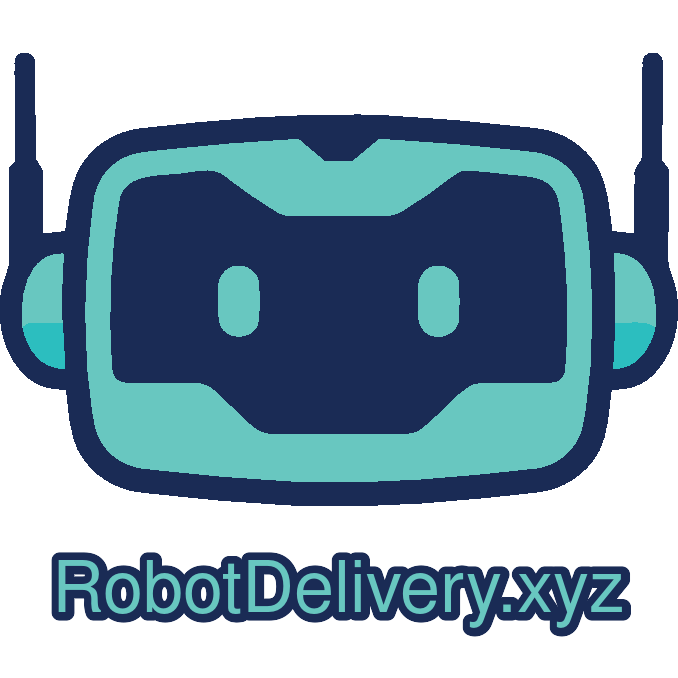 Close-up of delivery robot